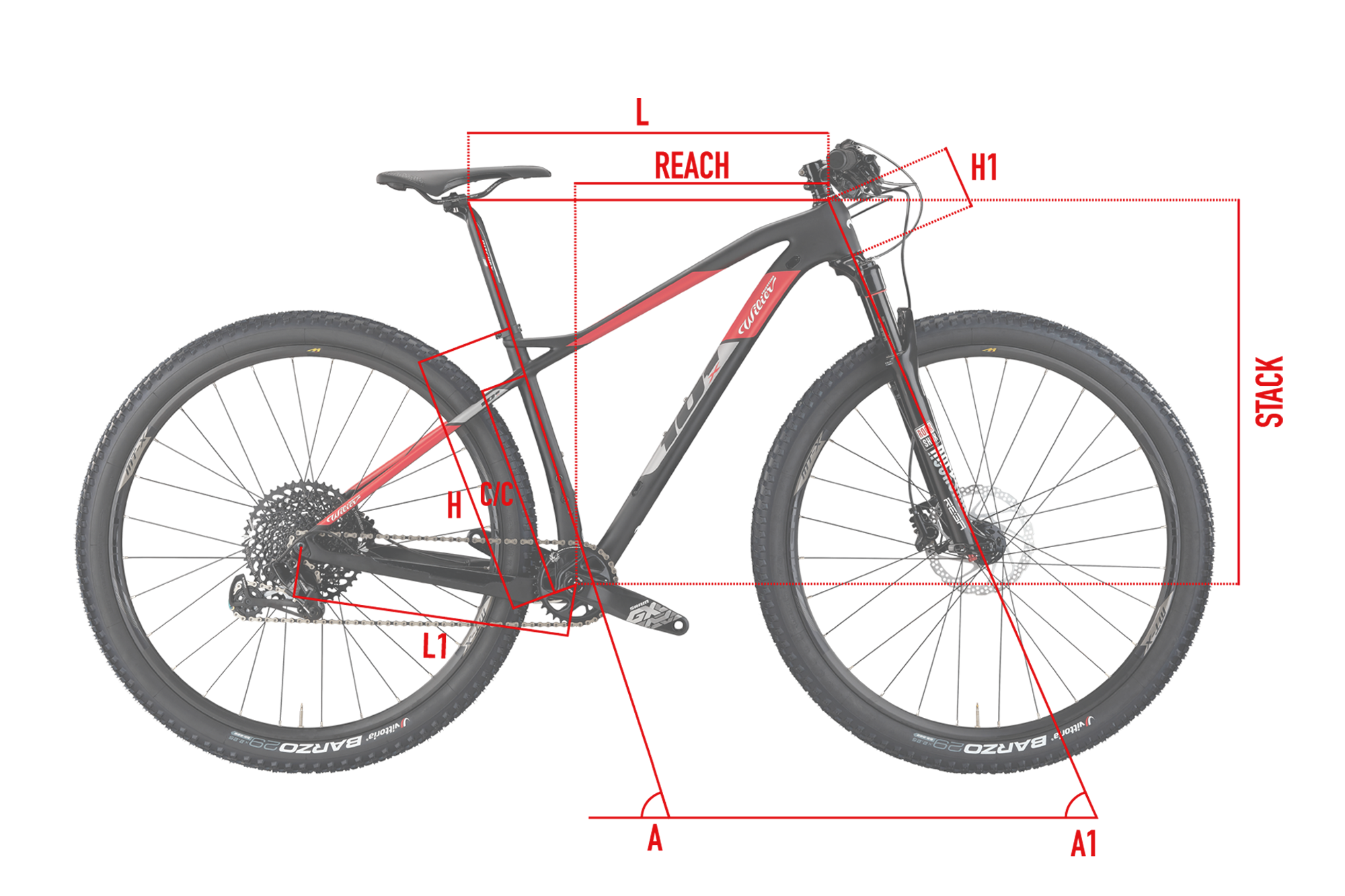 Велосипед рама 10. Wilier 101x. Размерная сетка велосипедов Wilier. Велосипед Outleap frame Size 29 Hardtail XC. Геометрия велосипедной рамы MTB.